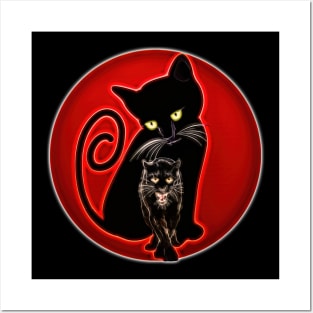 Small big black cat Posters and Art